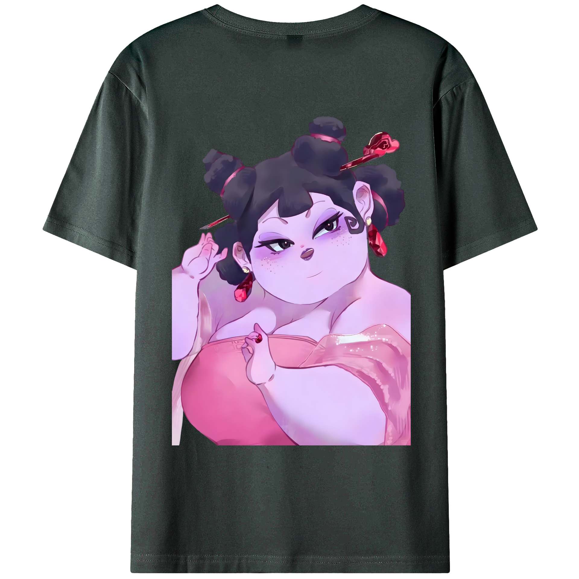 （画像用） Ne Zha 2 ナタ 魔童の大暴れ 綿100％ メンズ半袖Tシャツ（バックプリント） 通気性